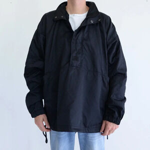 VTG Russell Athletic Half Zip Water Resistant  Finish Stowaway Hood Black Jacket